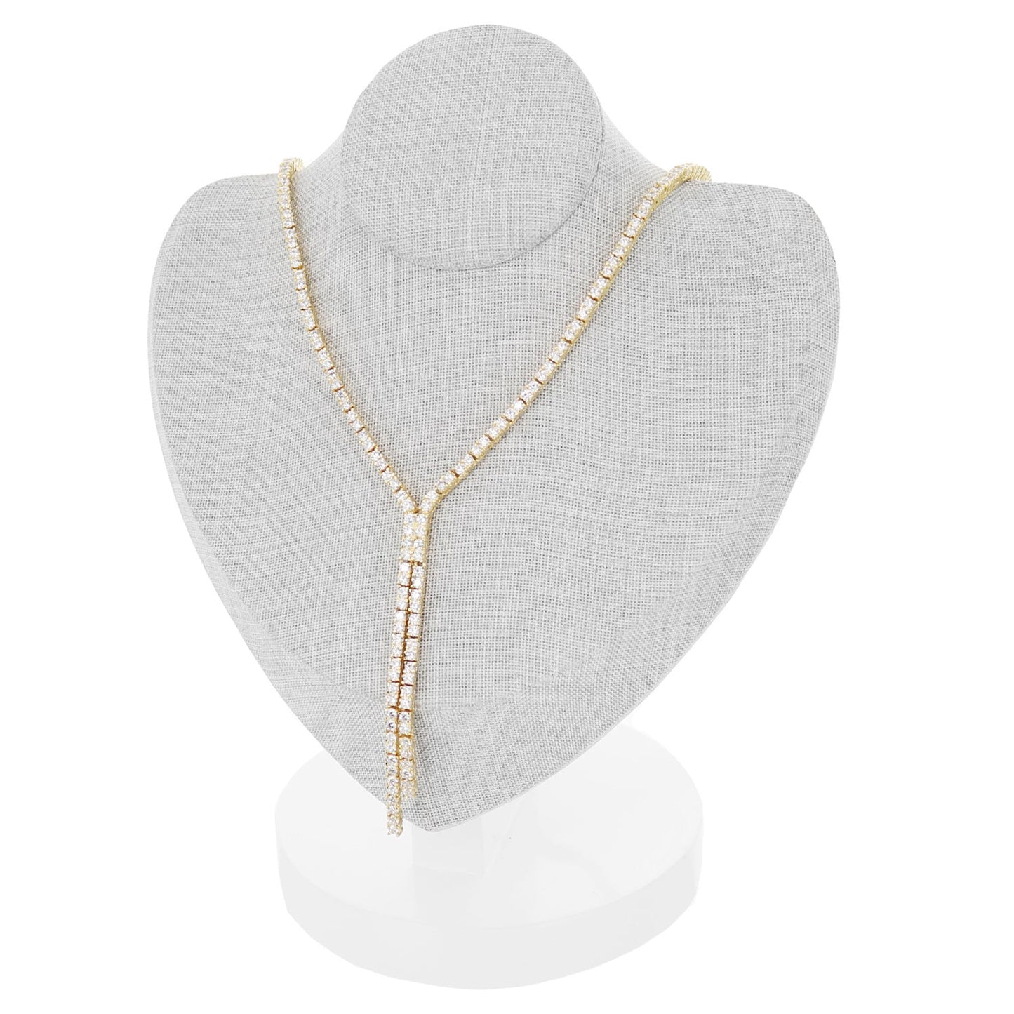 Gray Linen Necklace Jewelry Display