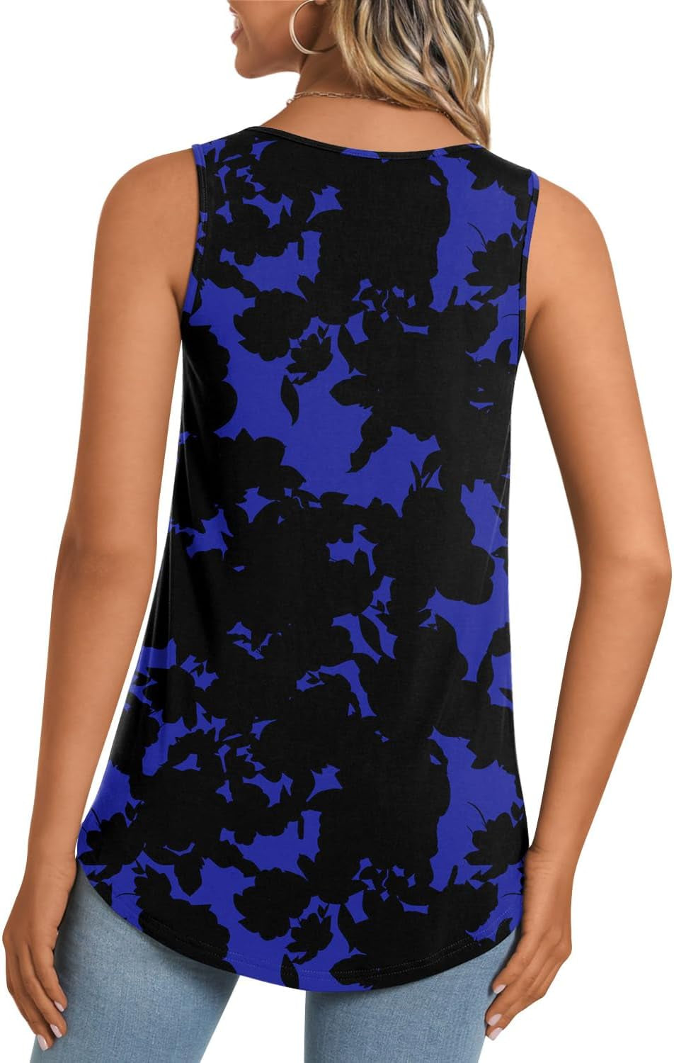 Women'S Tank Tops 2025 Summer Tunics Casual Sleeveless Shirts Ladies Loose Fit Blouses S-4XL