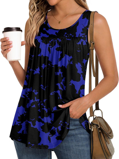 Women'S Tank Tops 2025 Summer Tunics Casual Sleeveless Shirts Ladies Loose Fit Blouses S-4XL