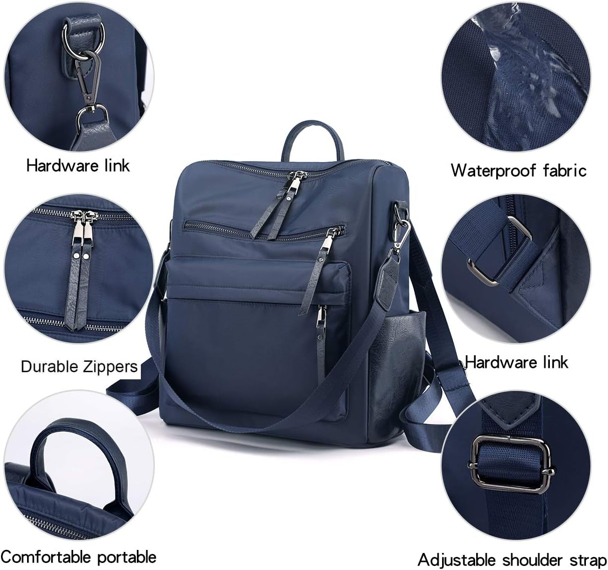 Women'S Fashion Backpack Purse Multipurpose Design Convertible Satchel Handbags Shoulder Bag Travel Bag