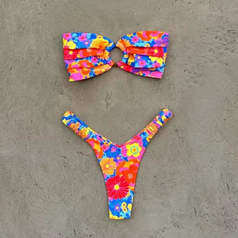 Micro Bikini Push up Women Swimsuits 2025 Sexy Female Swimwear Brazilian Bikini Set Thong Biquini Swim Suits Print Beachwear