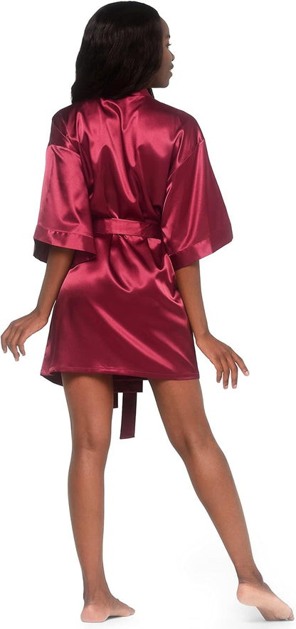 Women'S Bride Bridesmaids Silky Robe Satin Kimono Robes for Women Lingerie