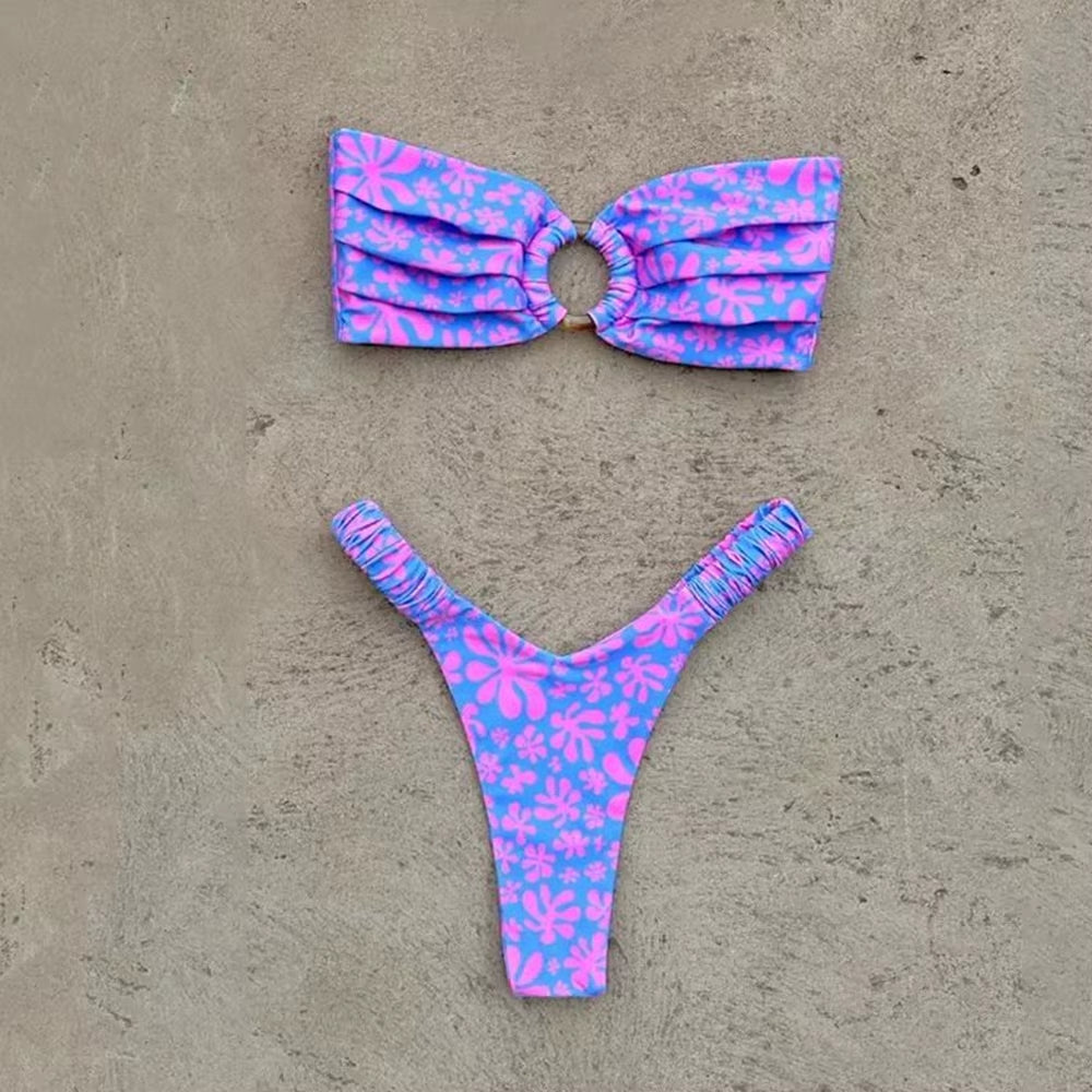 Micro Bikini Push up Women Swimsuits 2025 Sexy Female Swimwear Brazilian Bikini Set Thong Biquini Swim Suits Print Beachwear